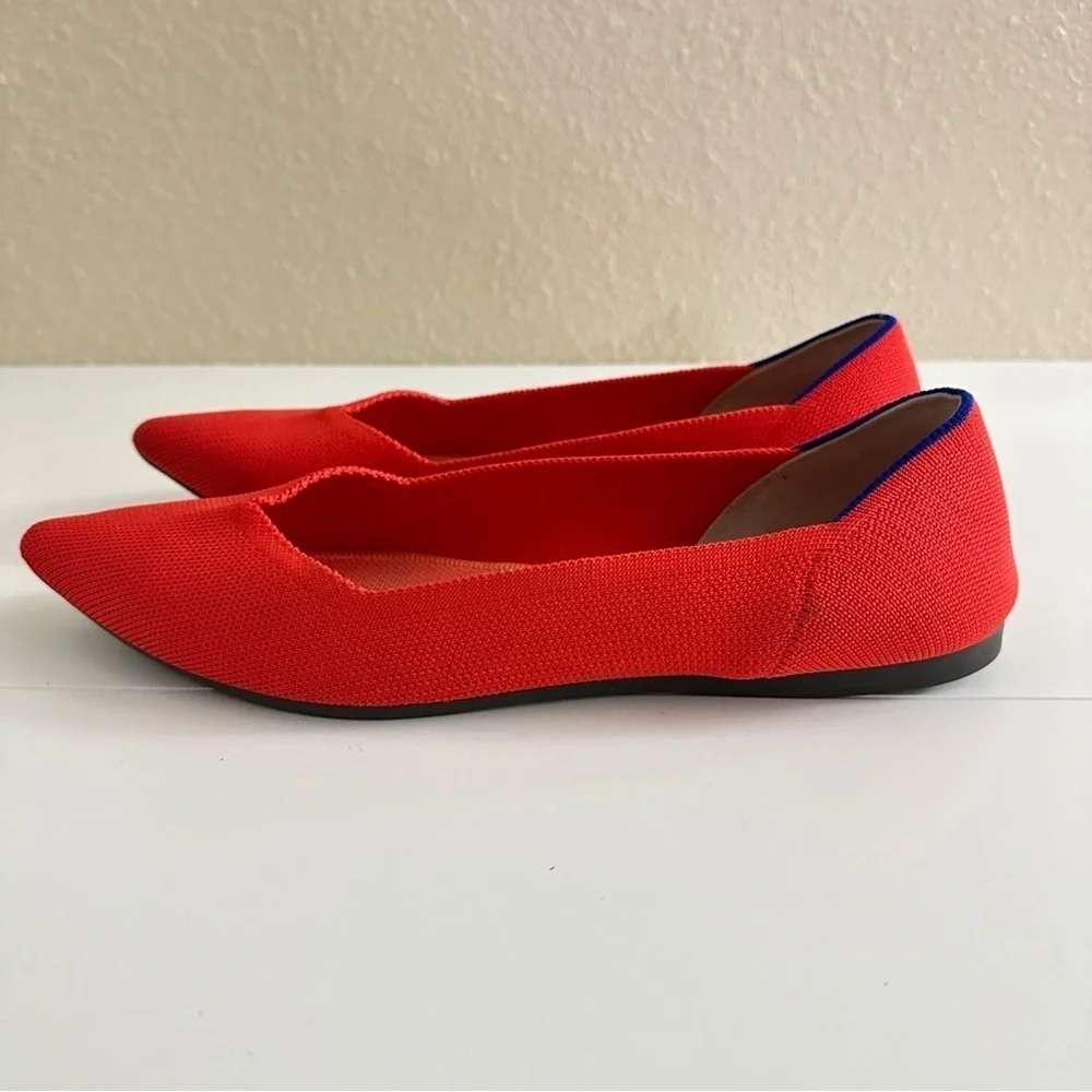 NWOT Rothy’s Women's The Point Flame Red Color Pointed-Toe Flats sz W10.5 - Picture 8 of 15